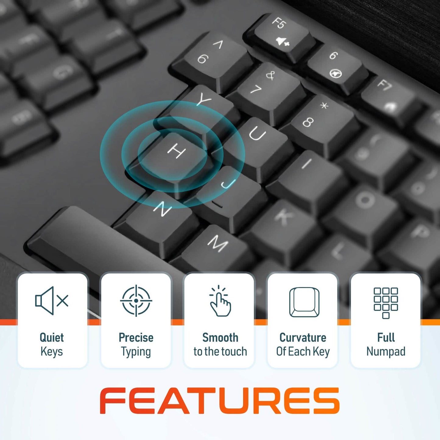 Delton G18 Ergonomic Wireless Keyboard and Mouse, Split Keyboard with Wrist Support & Ergonomic Wireless Mouse, 2.4G Auto Pair USB Dongle for Computer, Laptop, Mac, Chromebook & Tablets - Black DailySale