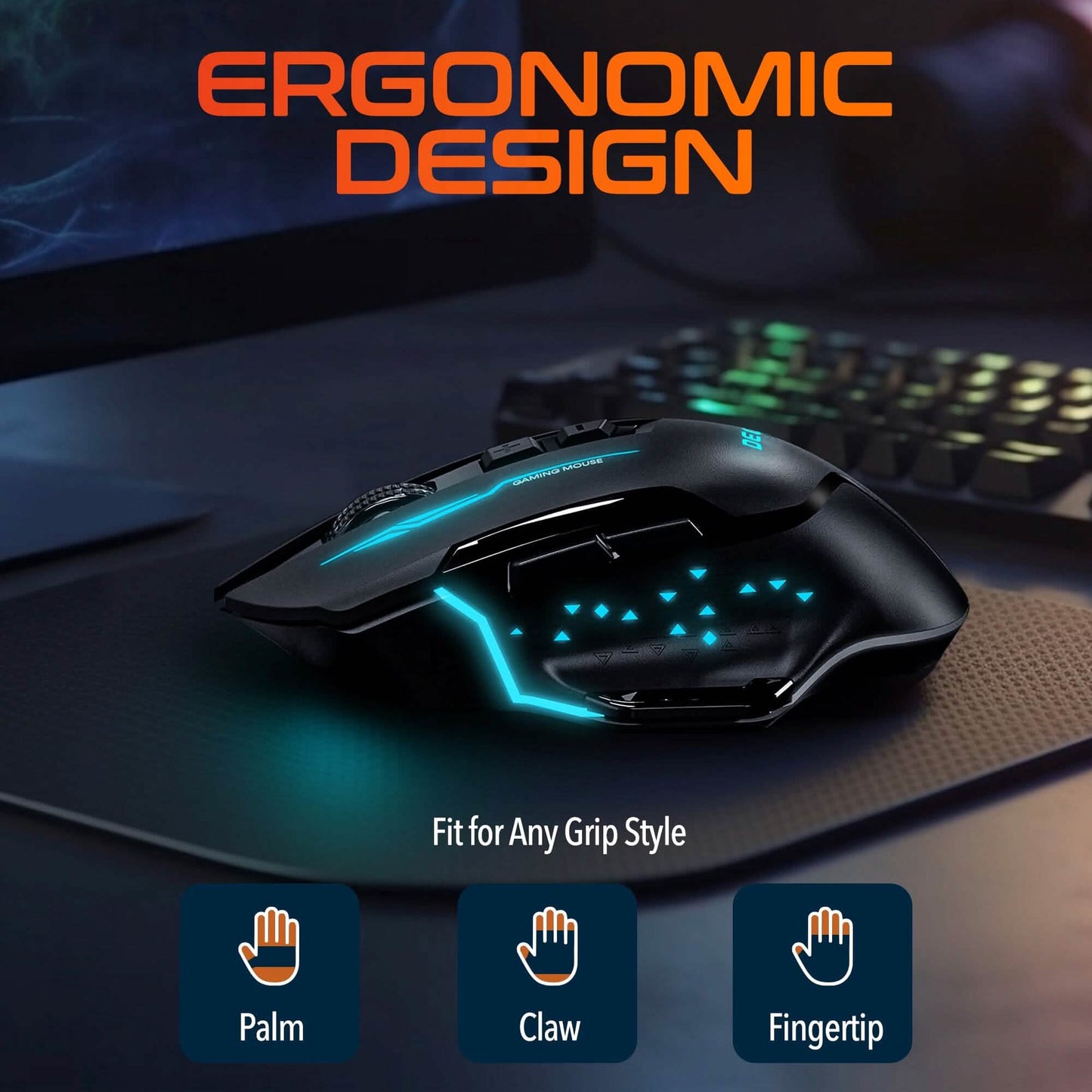 Delton G37 Rechargeable USB Ergonomic Wireless Gaming Mouse DailySale