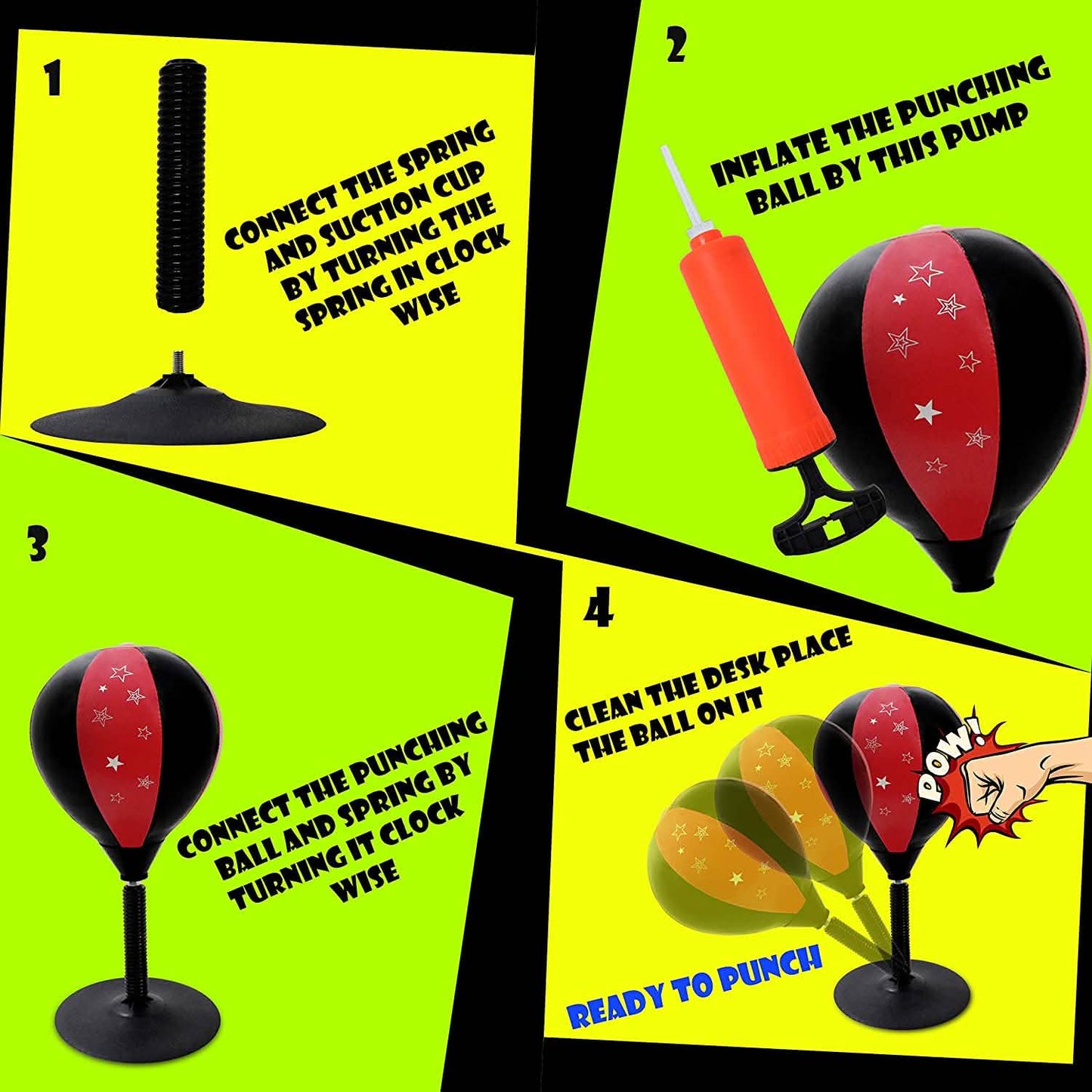 Desktop Punching Sports Ball with Stand and Pump DailySale