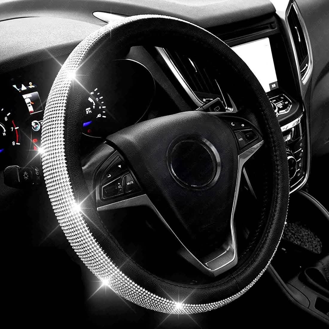 Diamond Leather Steering Wheel Cover with Bling Bling Crystal Rhinestones DailySale