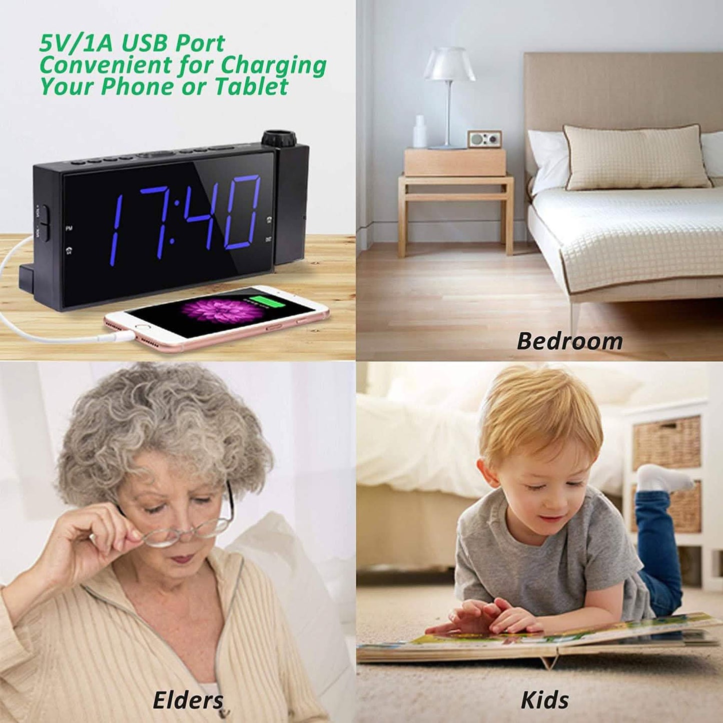 Digital Alarm Clock with Projection DailySale