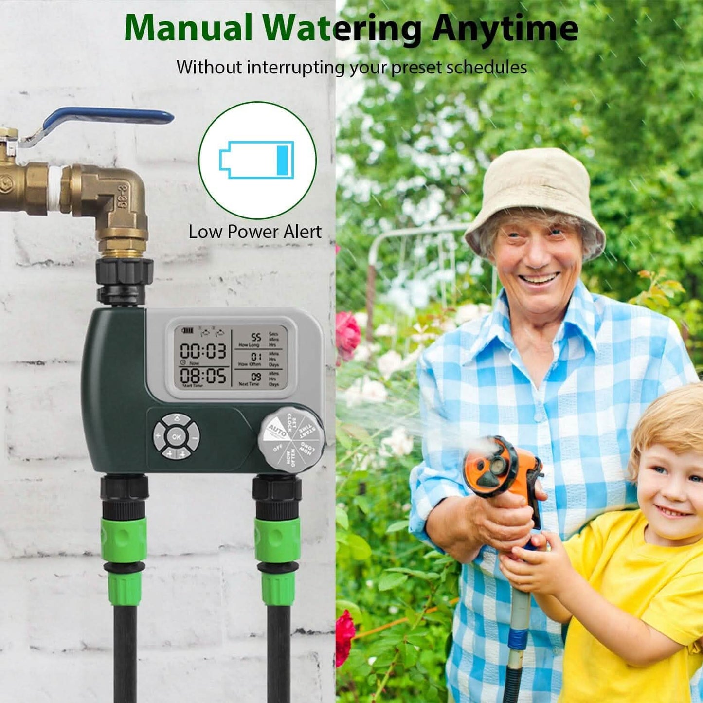 Digital Programmable Sprinkler Timer with 2 Outlet Zones DailySale