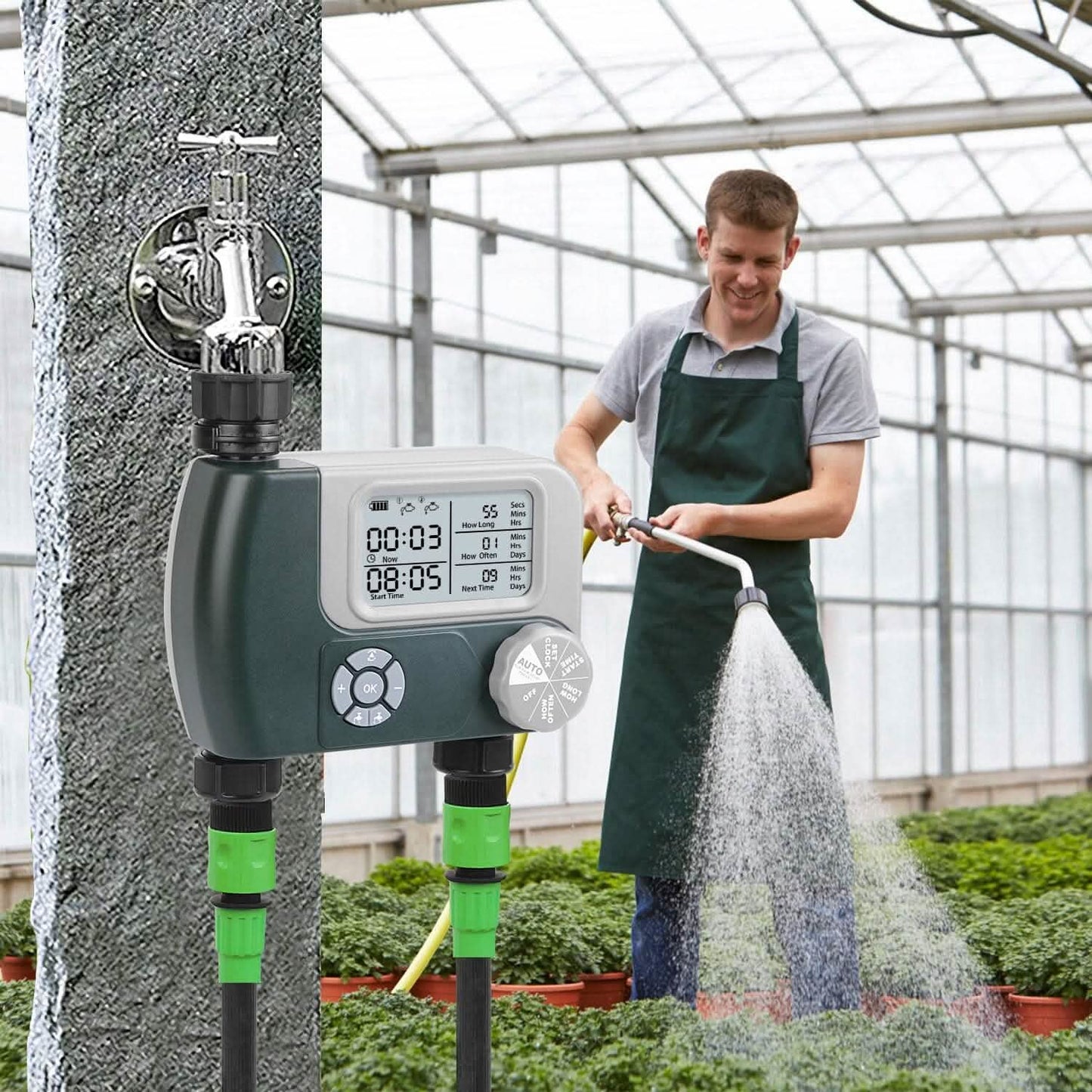 Digital Programmable Sprinkler Timer with 2 Outlet Zones DailySale