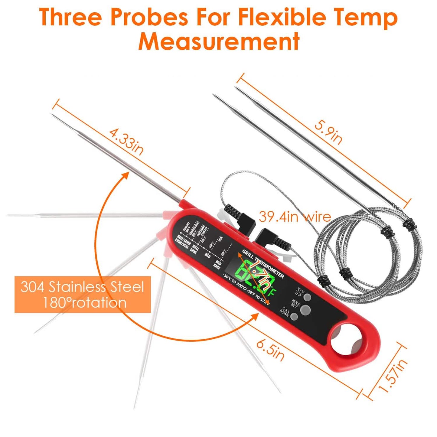 Digital Thermometer BBQ Meat Food Cooking Temperature Tester DailySale