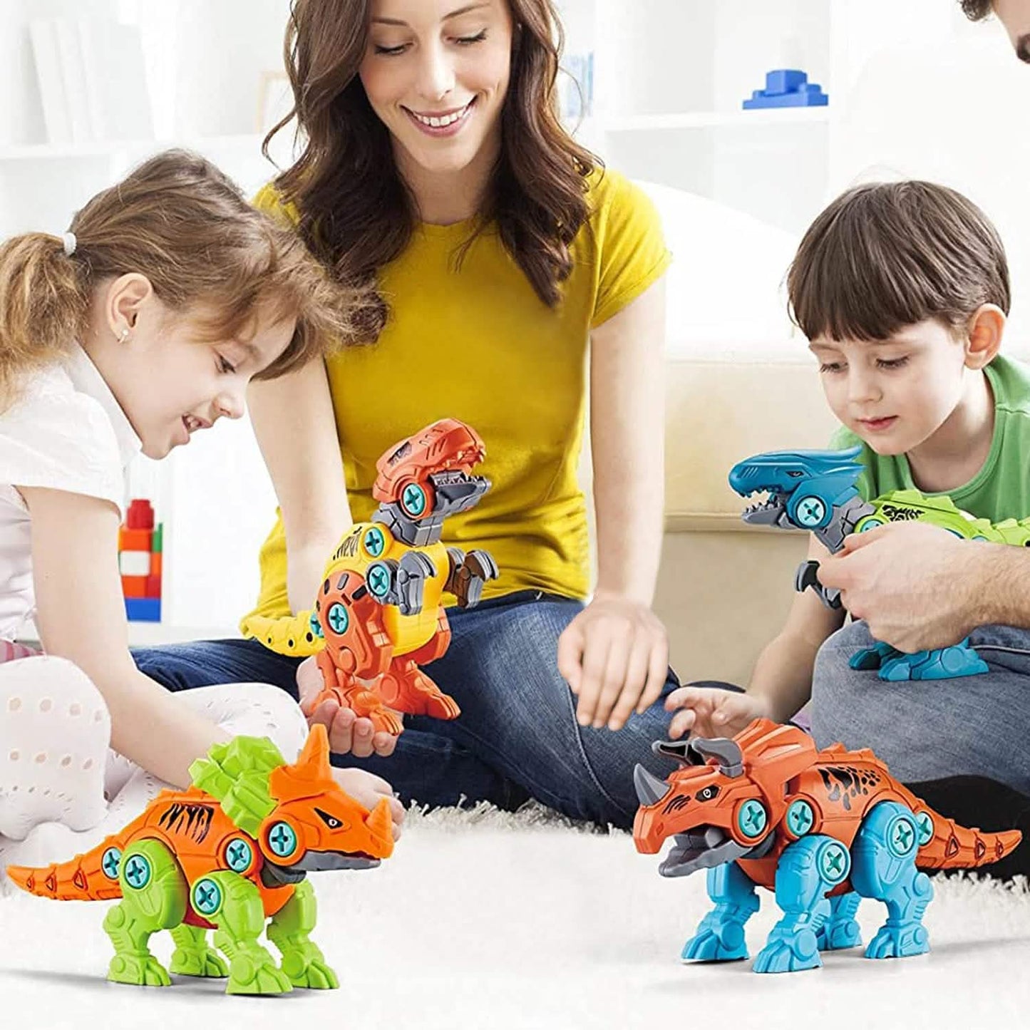 DIY Dinosaur Construction Building Block Assembly Toys with Electric DailySale