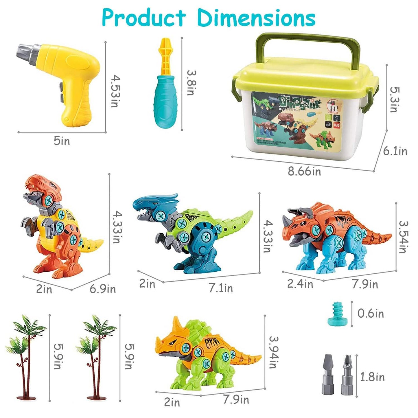 DIY Dinosaur Construction Building Block Assembly Toys with Electric DailySale