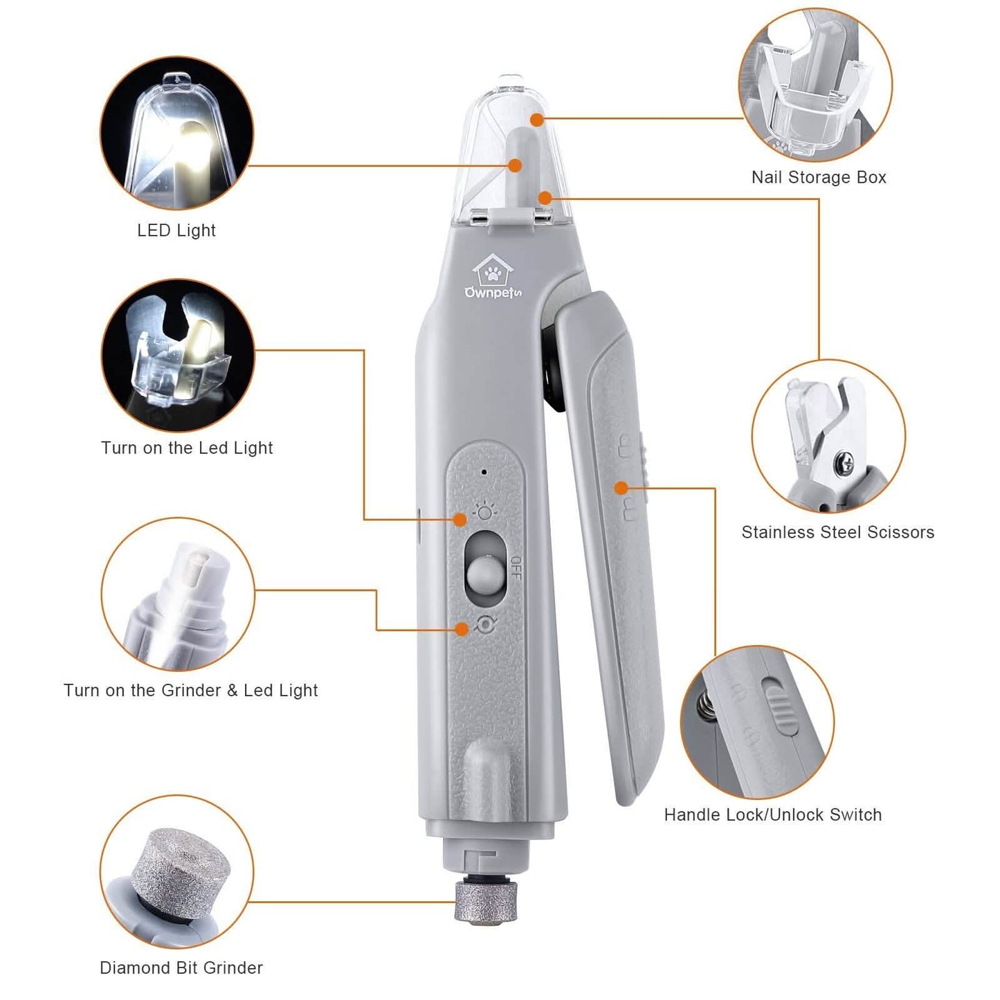 Dog Cat Nail Clipper Grinder with LED Light DailySale