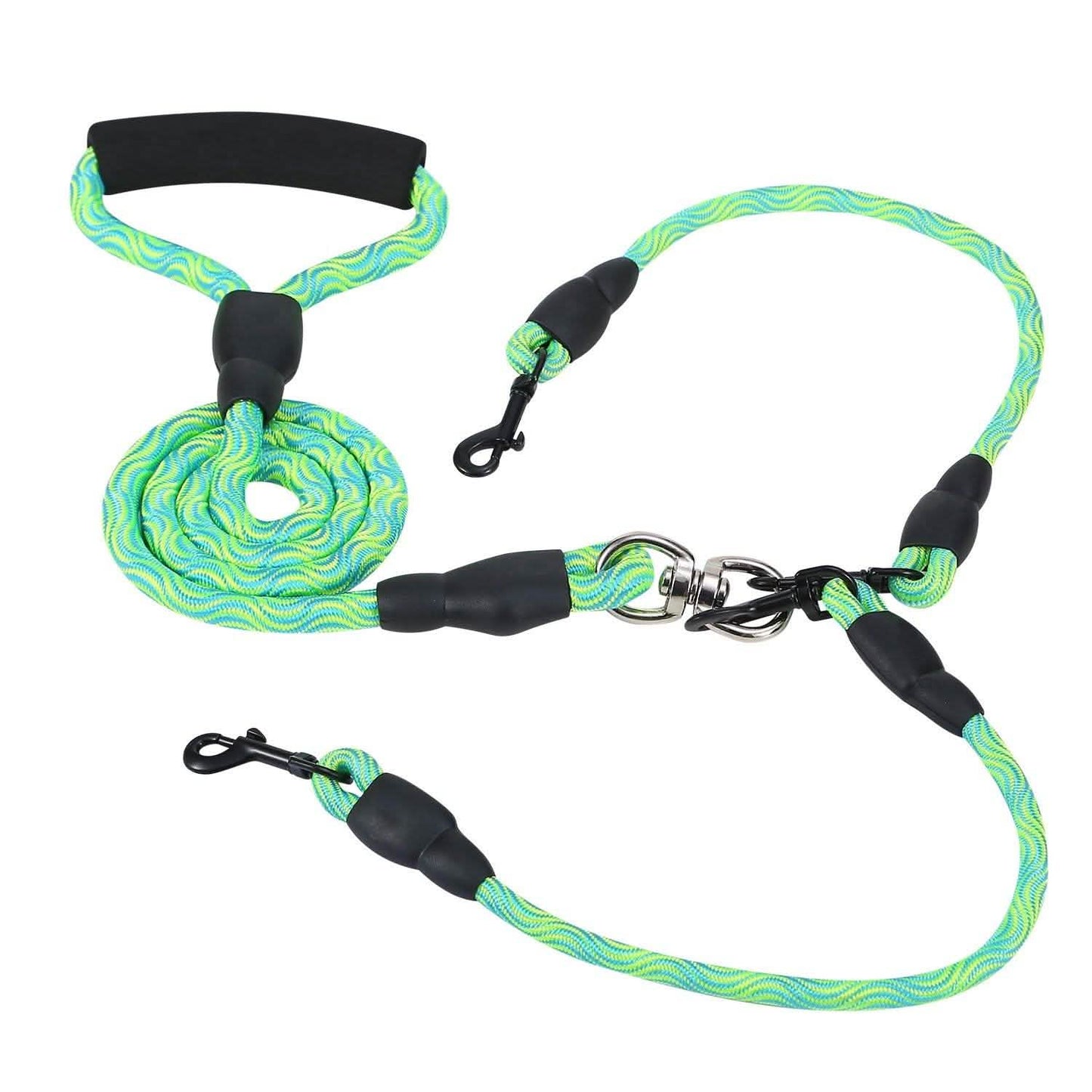 Double Dog Leash No-Tangle with Swivel Coupler Padded Handle DailySale