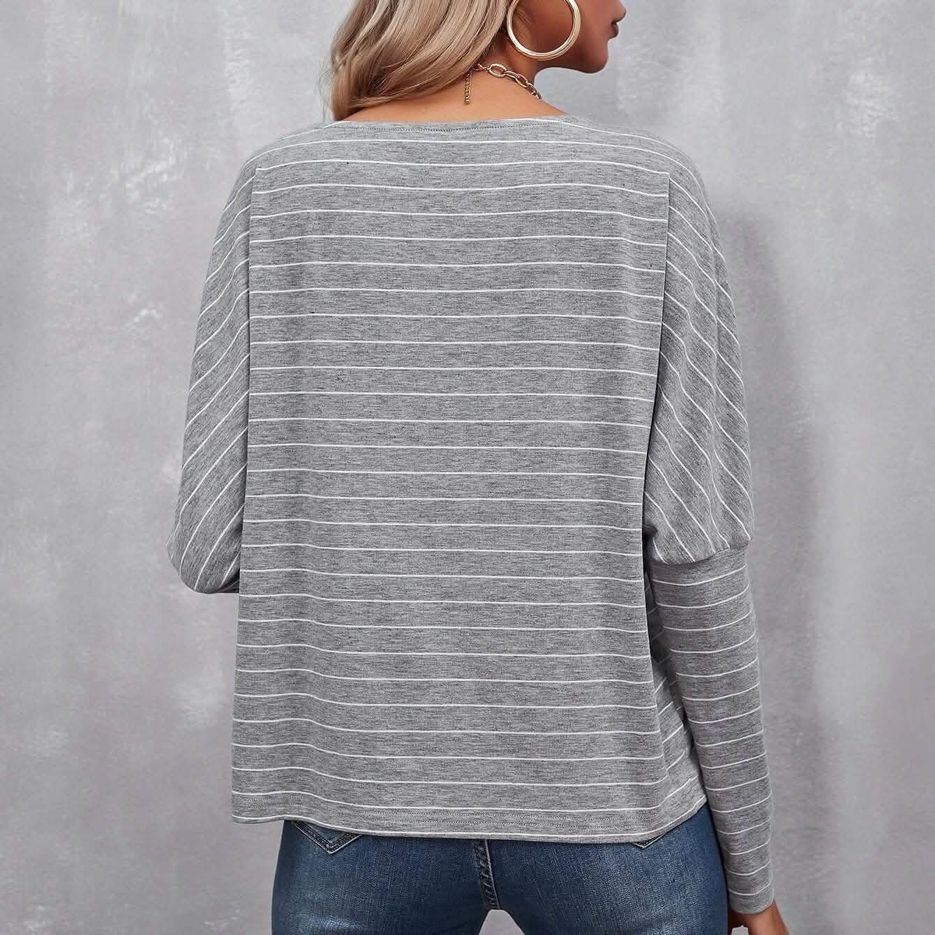 Drop Shoulder Striped Tee DailySale