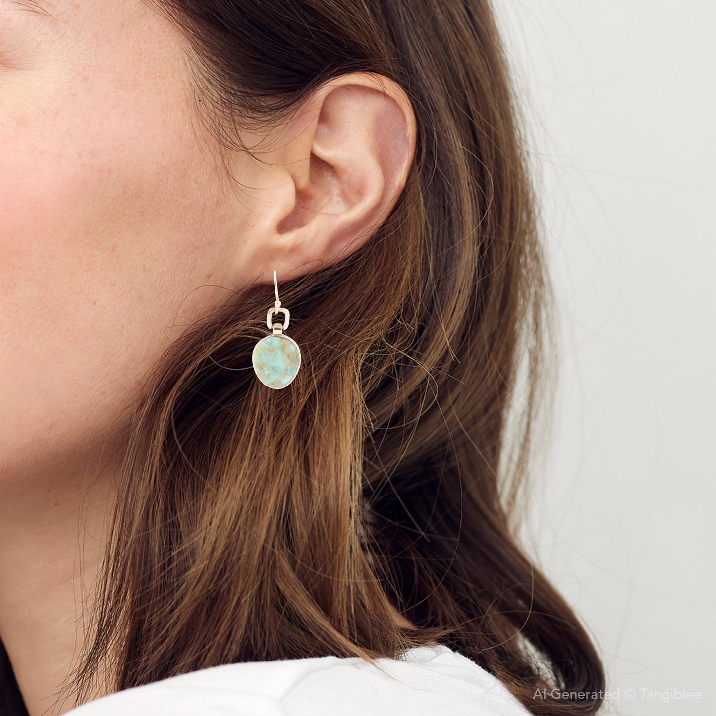Drops of Blue Turquoise Golden Bronze Drop Earrings Barse Jewelry