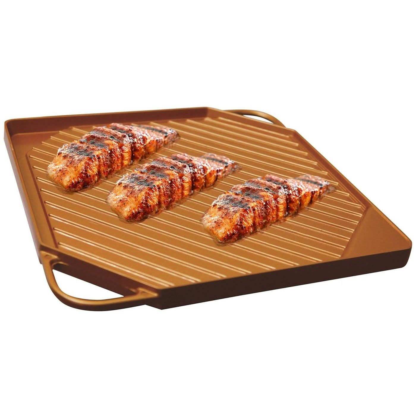 Dual-Sided Copper Griddle and Grill Pan DailySale