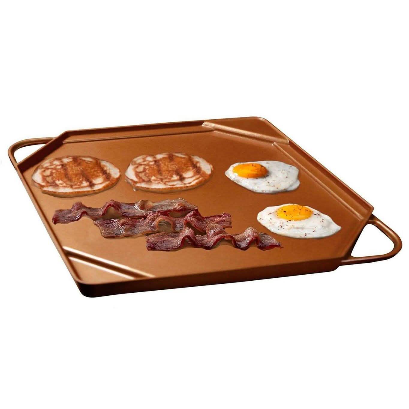 Dual-Sided Copper Griddle and Grill Pan DailySale