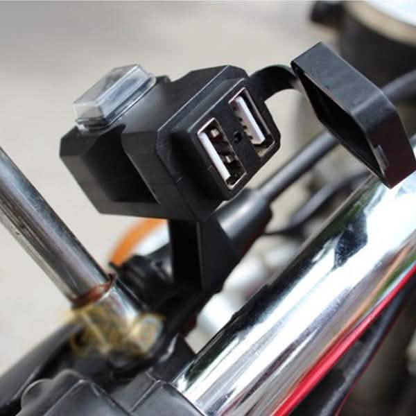 Dual USB Port 9-24V Waterproof Motorbike Motorcycle Handlebar Charger Adapter DailySale