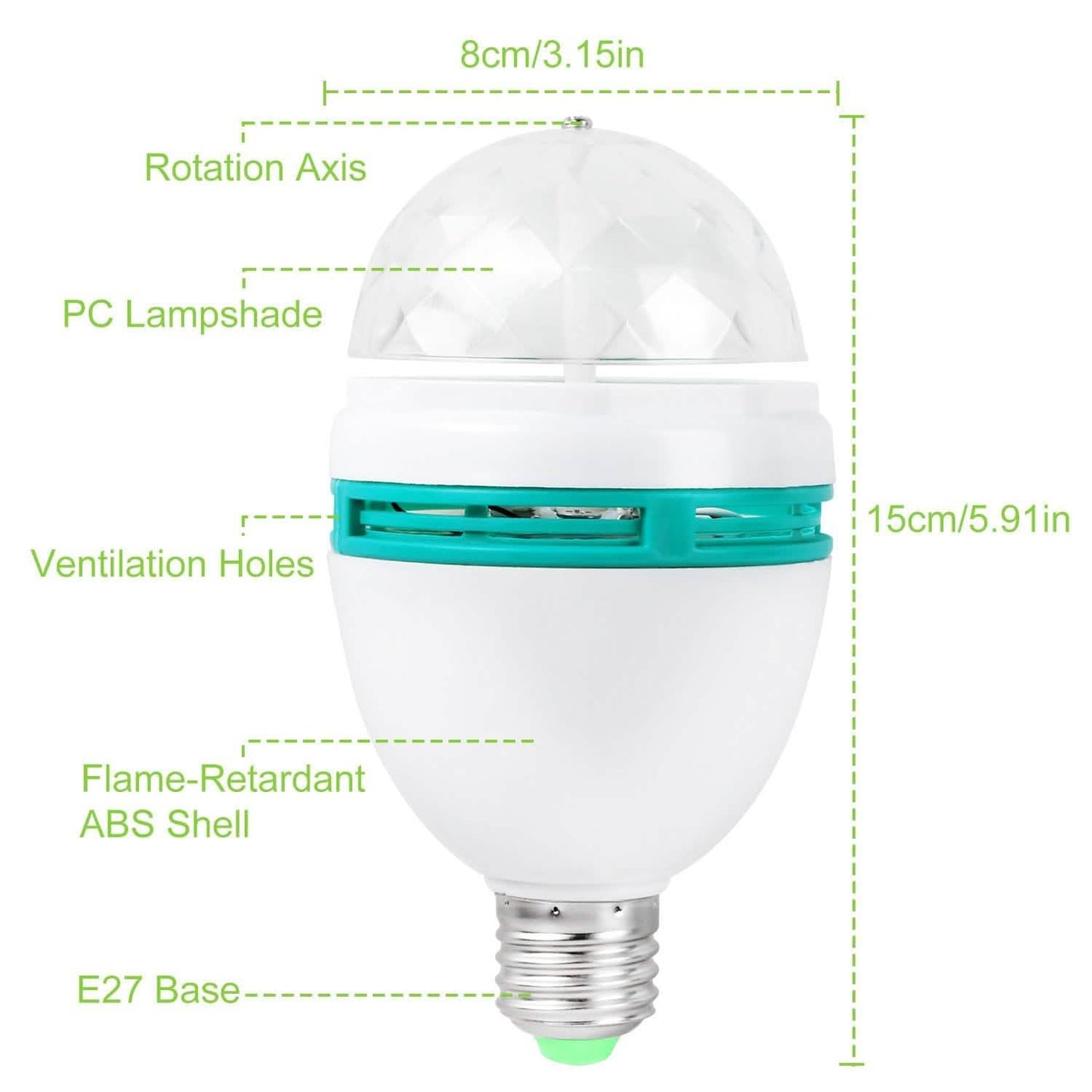 E27 3W Rotating RGB LED Light Bulb DailySale
