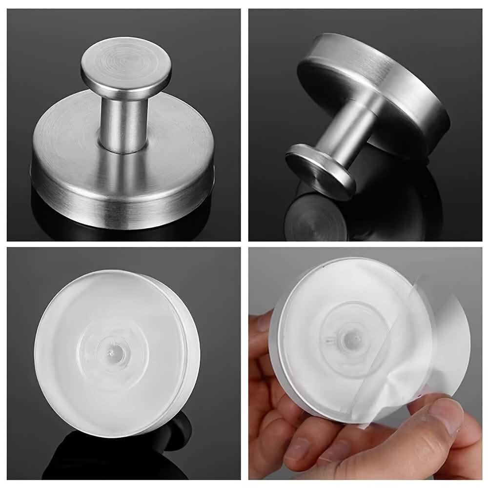 2-Pack: Strong Suction Cup Hooks – Silver Brushed Stainless Steel, No Drilling Required DailySale