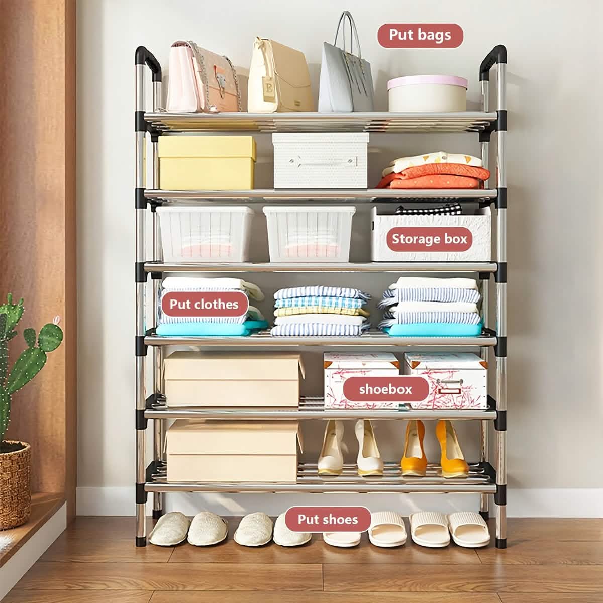 7-Tier Iron Shoe Rack – Space-Saving, Floor-Standing DailySale