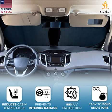 EcoNour Car Windshield Sun Shade with Storage Pouch DailySale