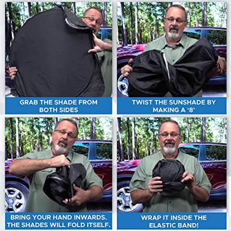 EcoNour Car Windshield Sun Shade with Storage Pouch DailySale