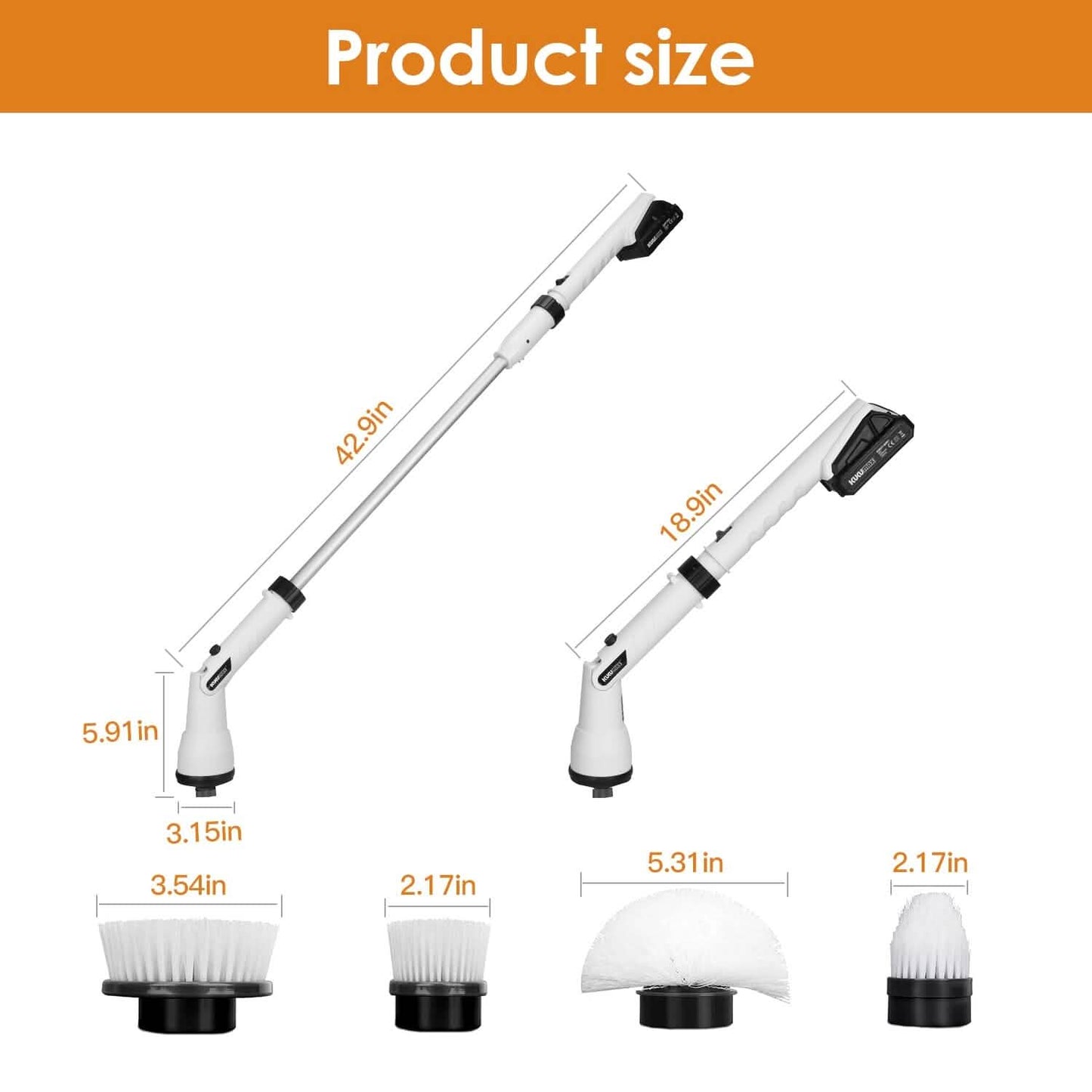 Electric Cordless Spin Scrubber Cleaning Brush with 4 Replaceable Heads DailySale