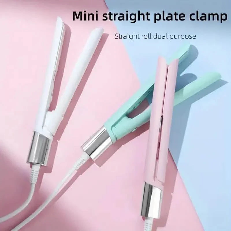 Electric Hair Straightener and Curler with Ceramic Plates DailySale