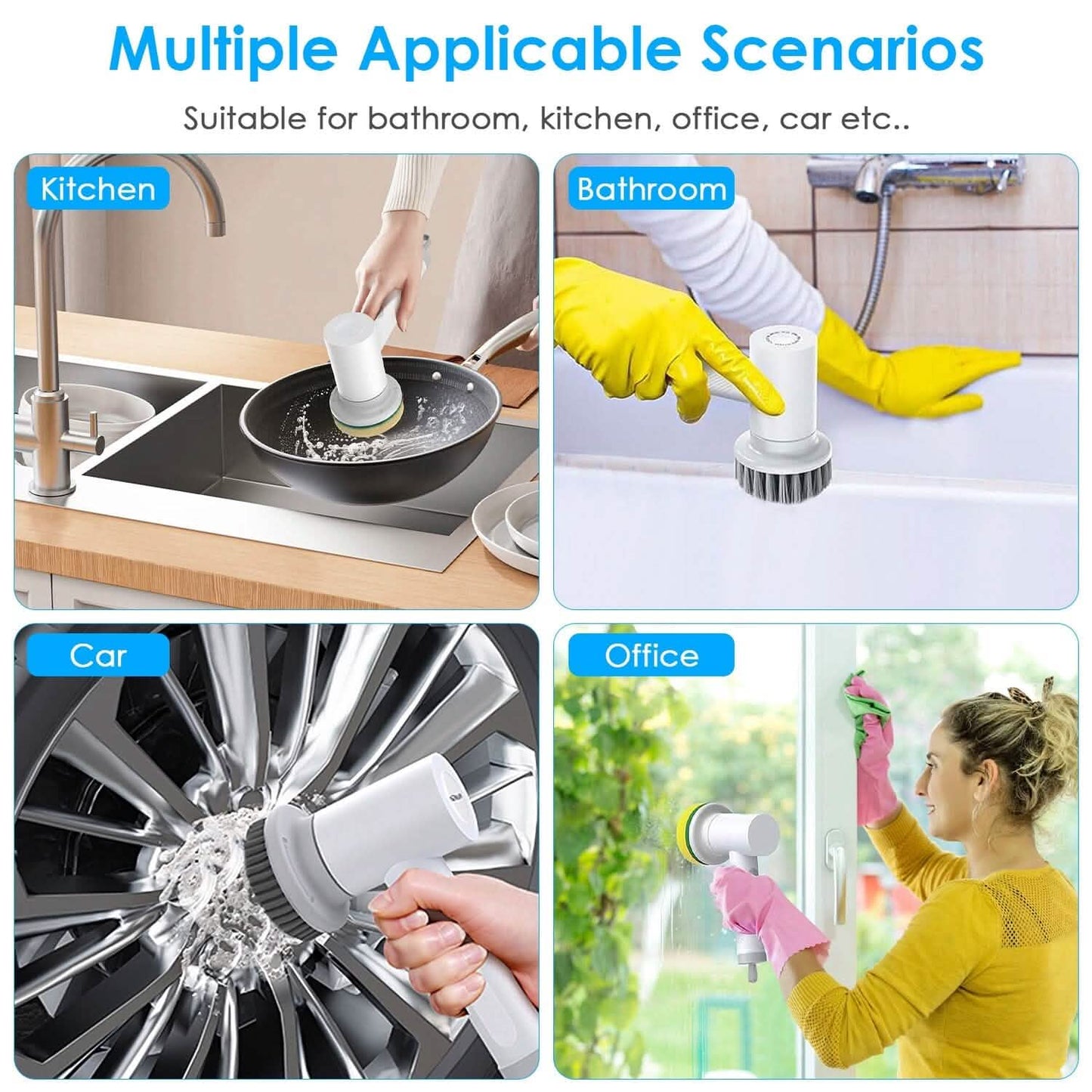 Electric Handheld Spin Scrubber Cordless Cleaning Brush with 2 Rotating Speeds DailySale