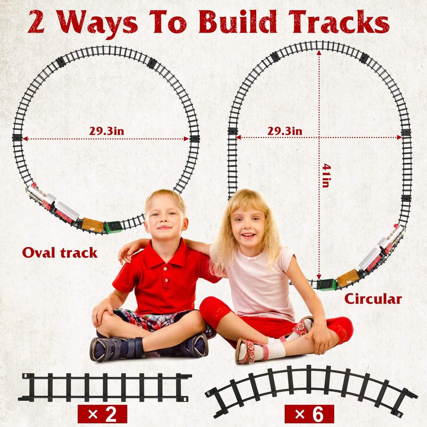 Electric Train Set Steam Locomotive Passenger Coach Coal with Sounds Light Railway DailySale