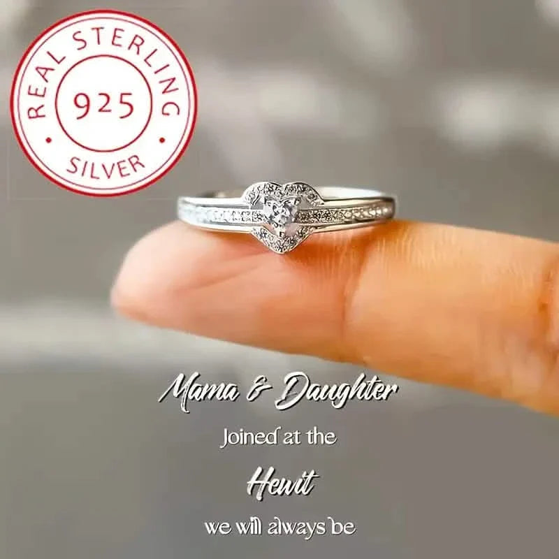 Elegant 925 Sterling Silver Heart Ring with Sparkling Zirconia DailySale