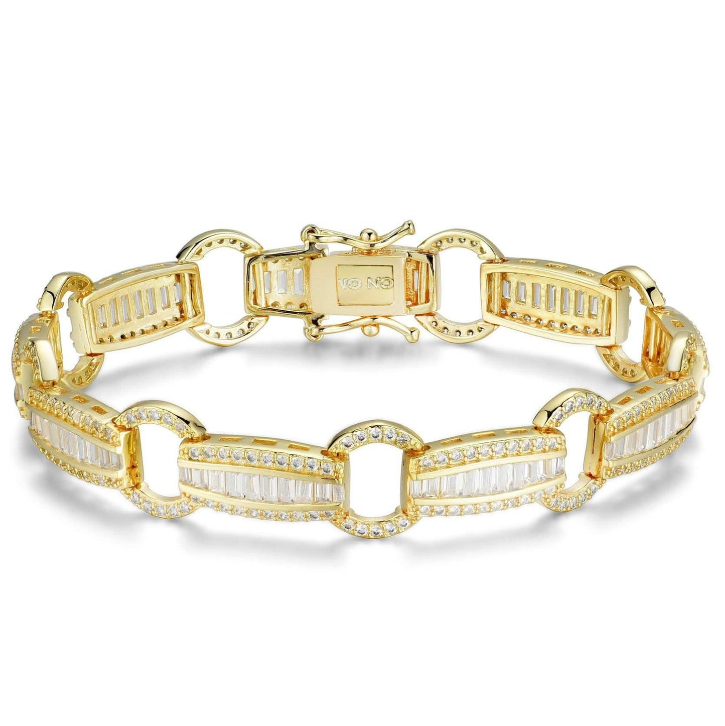 Elegant Baguette Link Crystal Tennis Bracelet DailySale