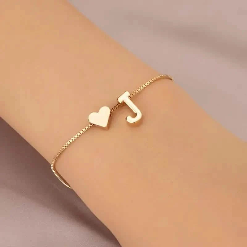 Elegant Love Heart Charm Bracelet - Delicate Minimalist Link Chain DailySale