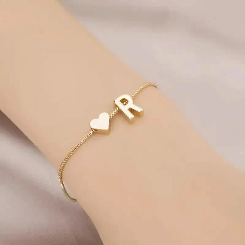 Elegant Love Heart Charm Bracelet - Delicate Minimalist Link Chain DailySale