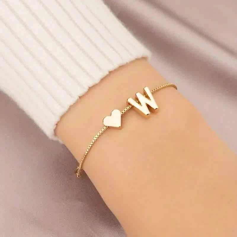 Elegant Love Heart Charm Bracelet - Delicate Minimalist Link Chain DailySale
