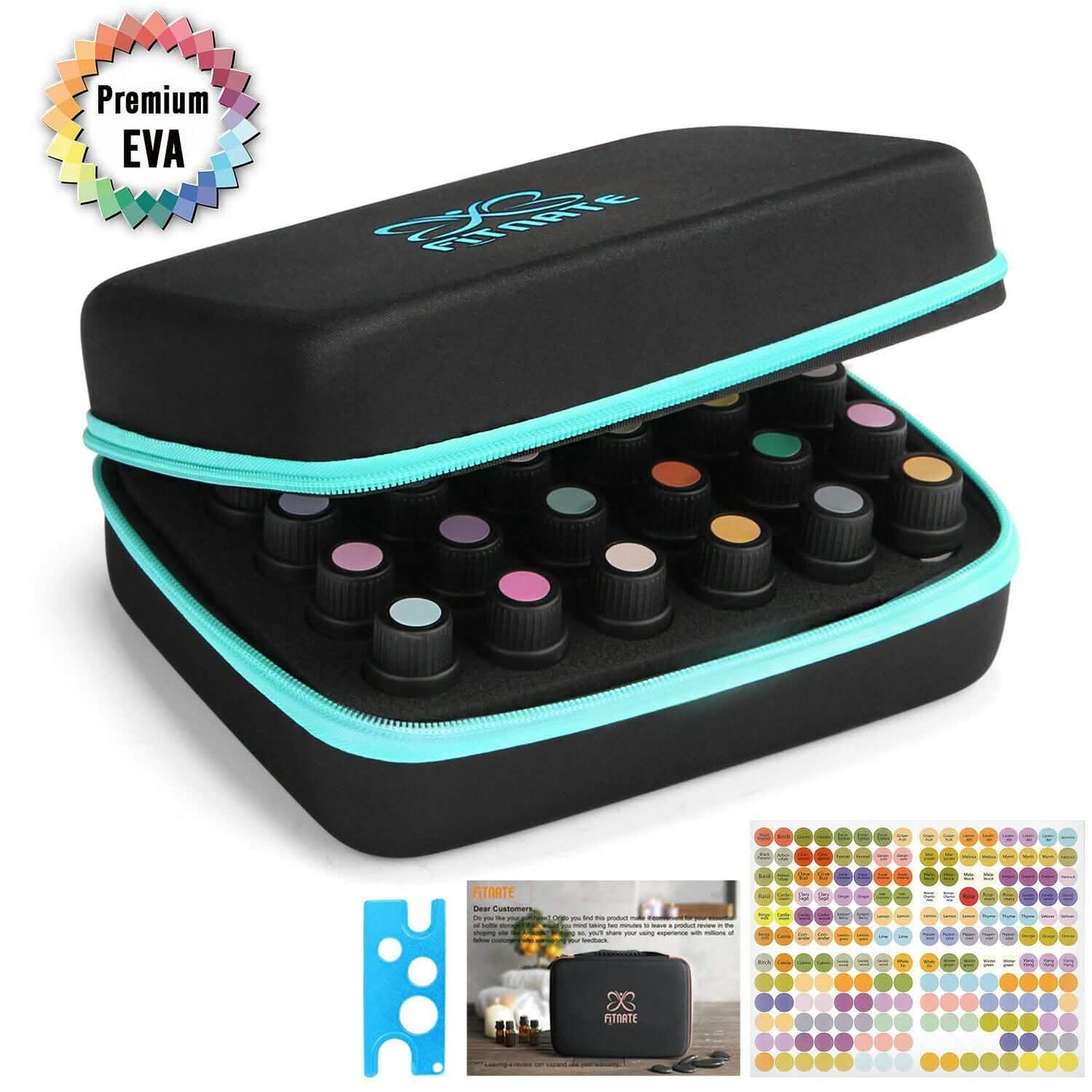Essential Oils Storage for 30 Bottles Carrying Case+Oil Bottle Opener Cap Labels DailySale