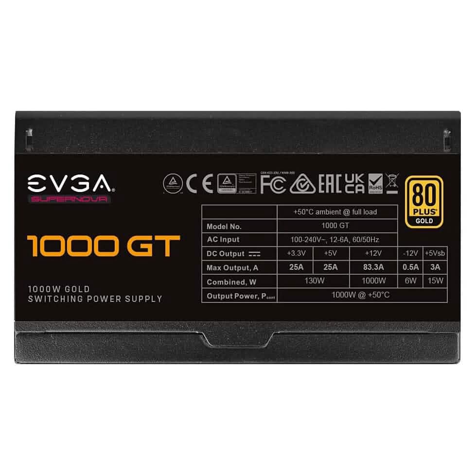 EVGA Supernova 1000 GT 80 Plus Gold 1000W Power Supply (Refurbished) DailySale