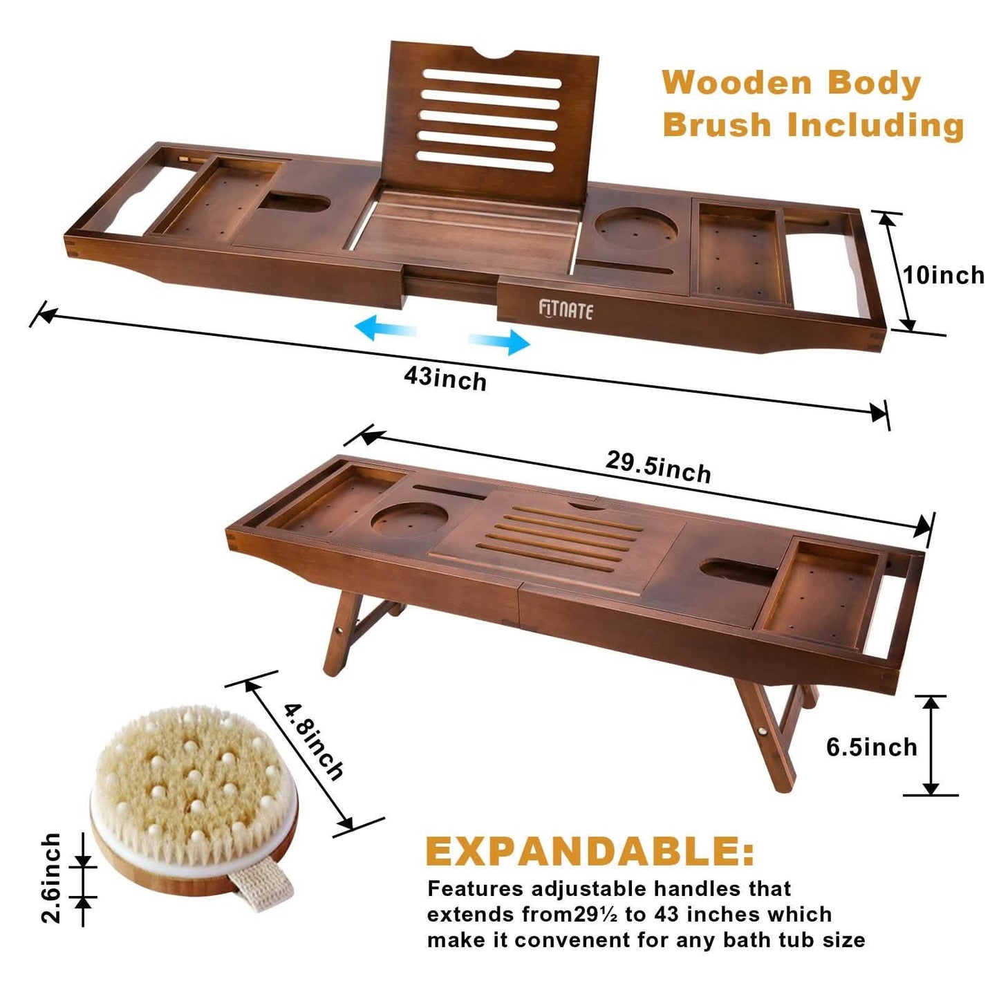 Expandable Bamboo Caddy Bath Tub Organizer Tray DailySale