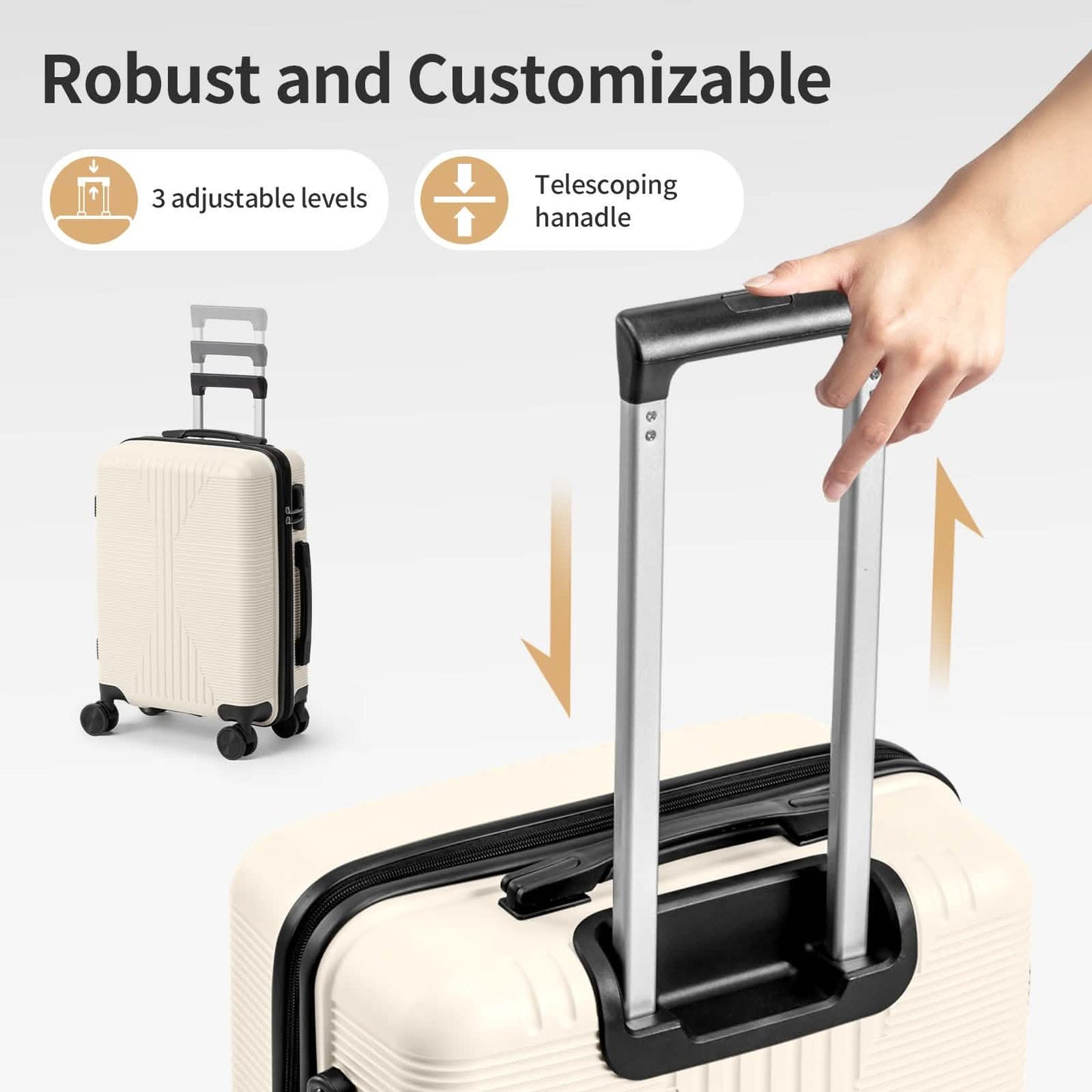 5-Piece Lightweight Luggage Set with Lock – 12/16/20/24/28 Inch DailySale