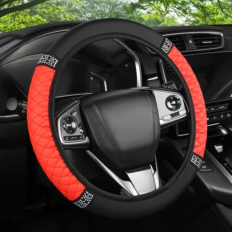 Bling Soft Faux Leather Car Steering Wheel Cover Non-Slip Heat And Cold Protector DailySale