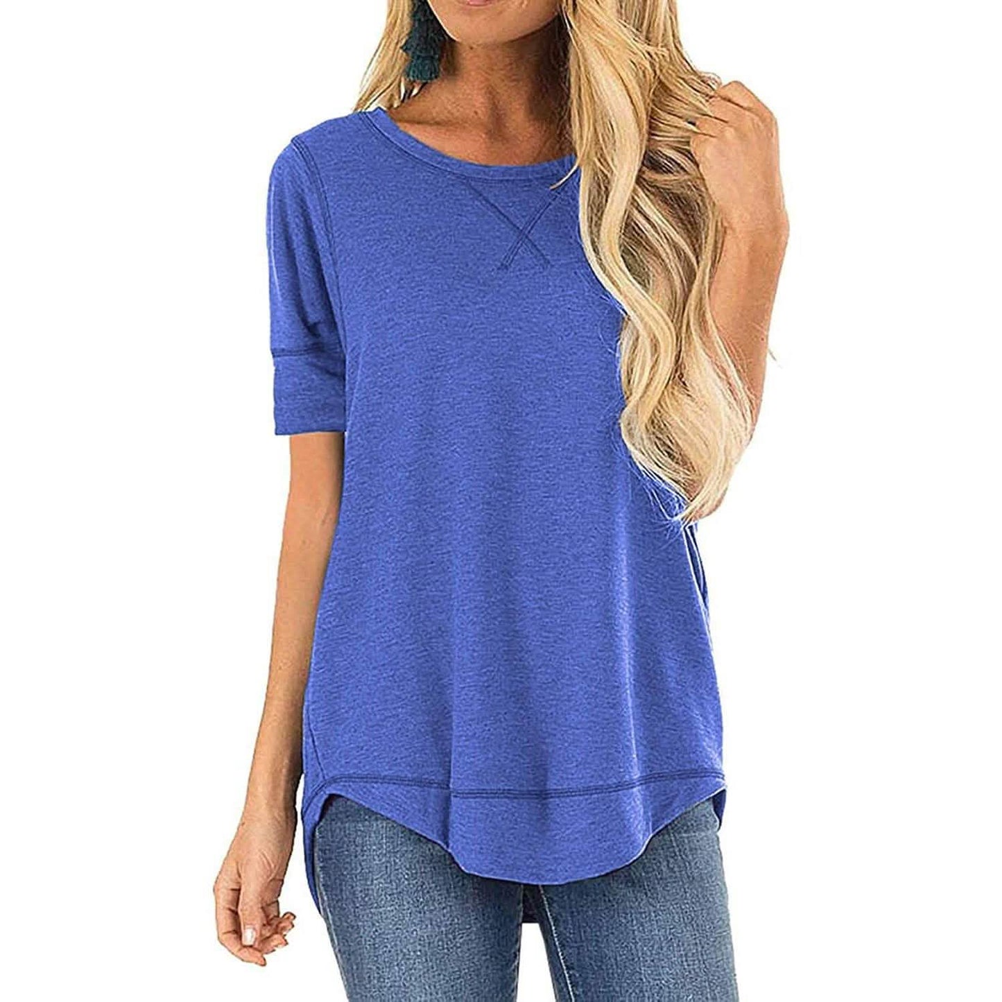 Fall Tops for Women Long Sleeve Side Split Casual Loose Tunic Top DailySale