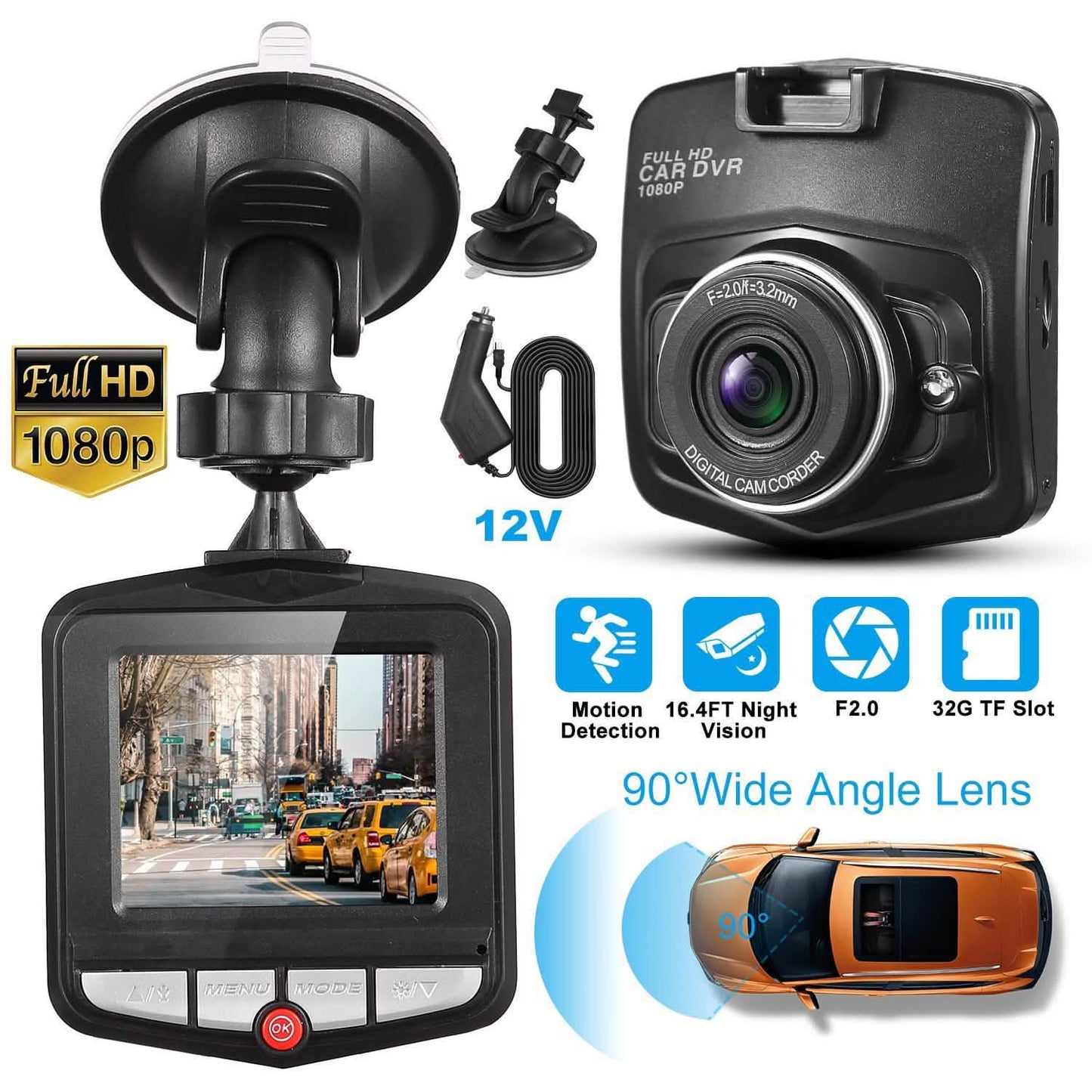 FHD 1080P Car DVD Dash Cam Vehicle Video Recorder DailySale