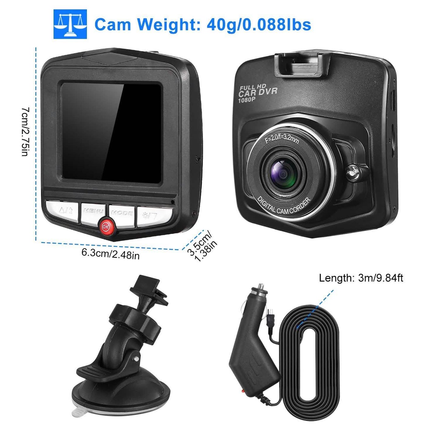 FHD 1080P Car DVD Dash Cam Vehicle Video Recorder DailySale