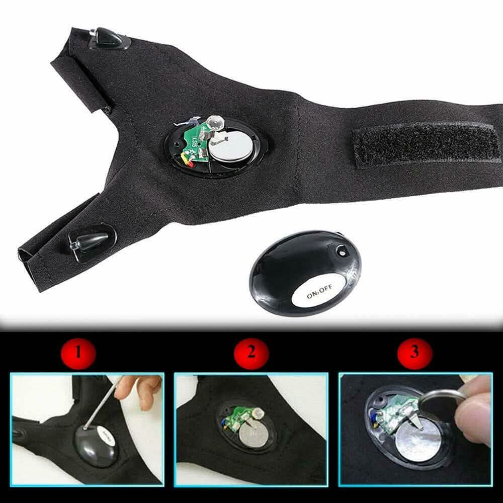 Fingerless LED Flashlight Gloves Auto Repair Fishing Hiking DailySale