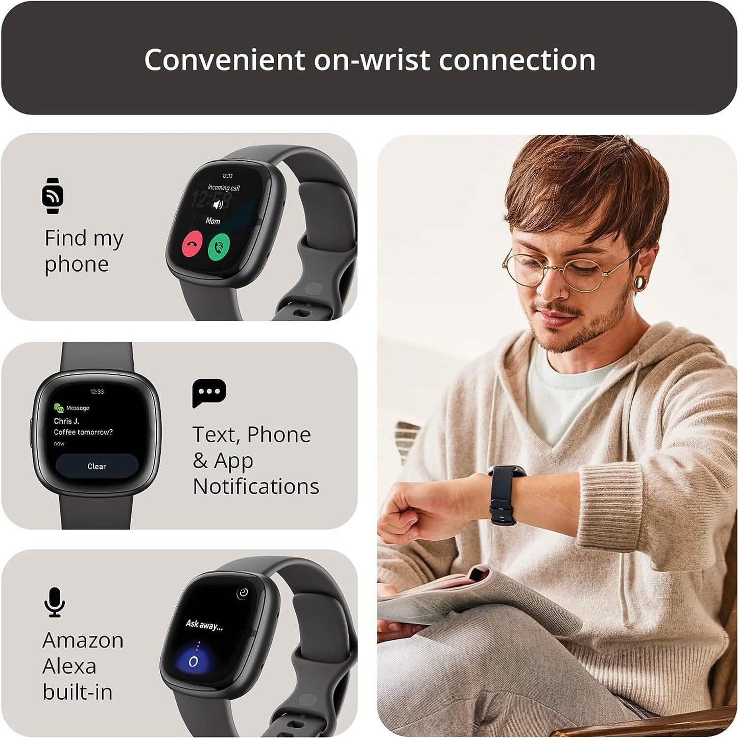 Fitbit Sense 2 Advanced Health and Fitness Smartwatch (Refurbished) DailySale