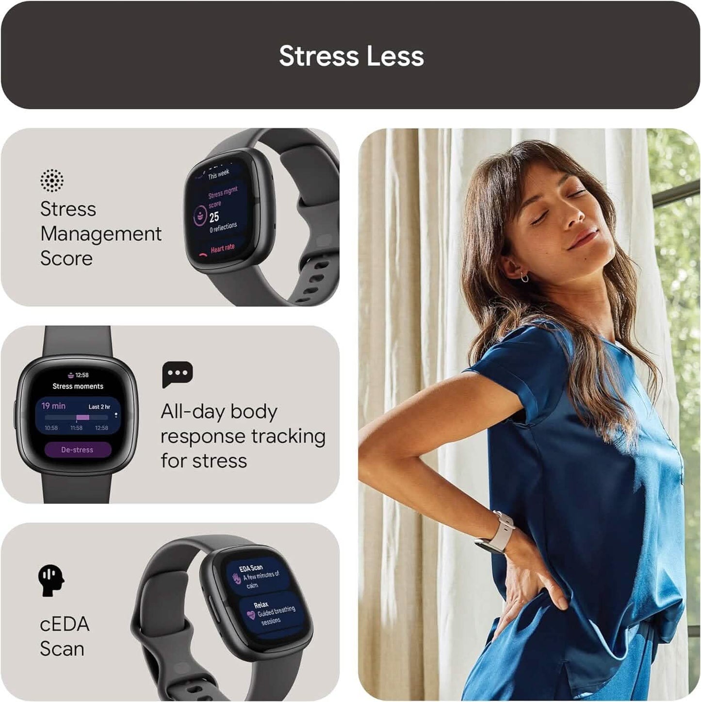 Fitbit Sense 2 Advanced Health and Fitness Smartwatch (Refurbished) DailySale