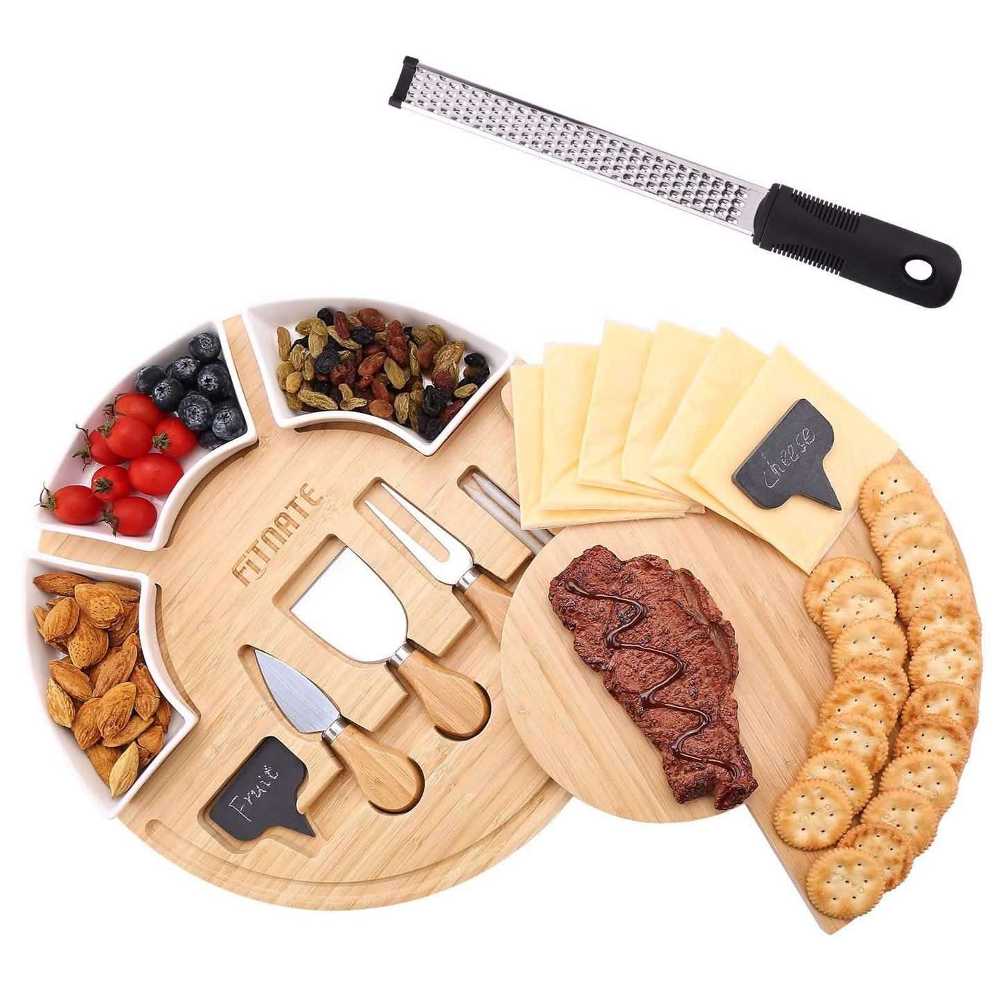 Fitnate Rotatable Round Cheese Cutting Board DailySale