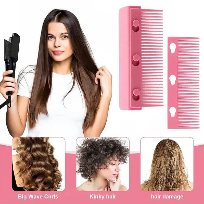 Flat Iron Comb, ABS Plastic Handle Hair Straightener Comb Attachment DailySale