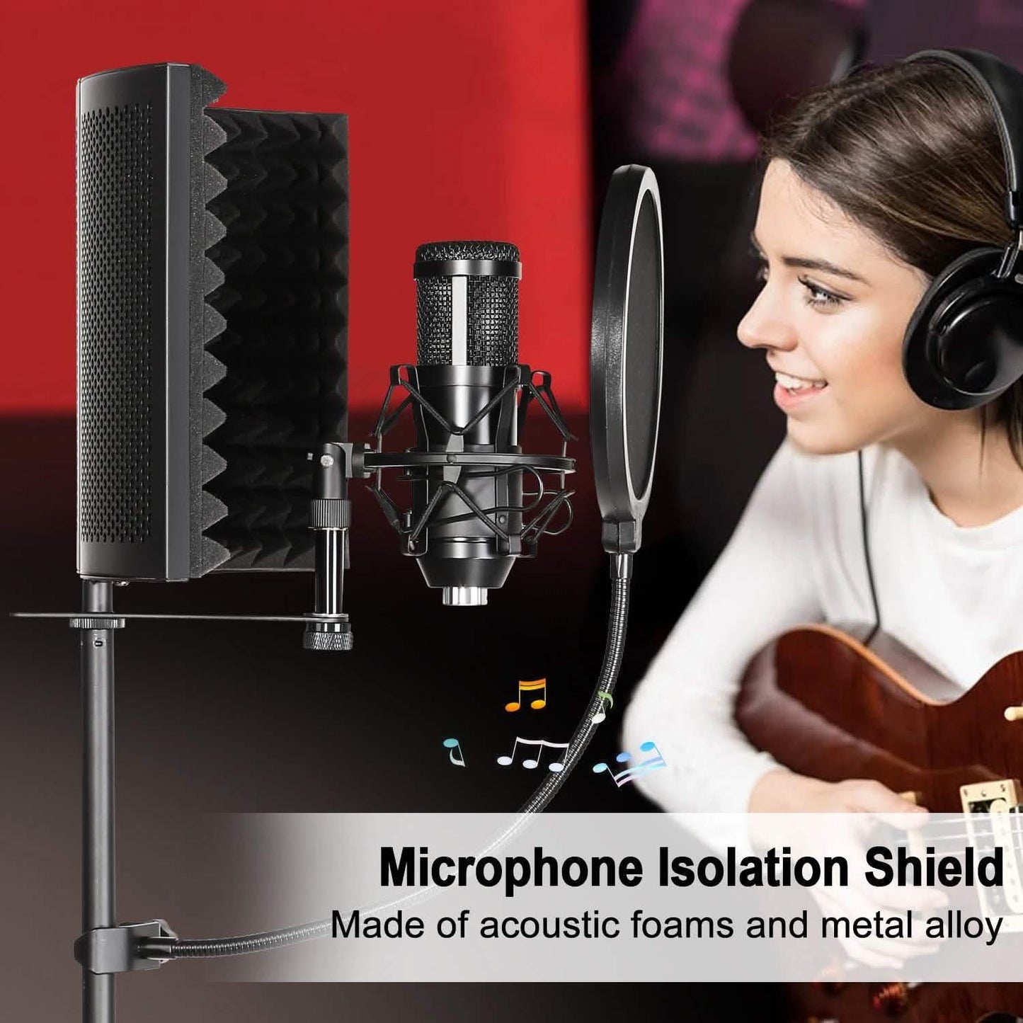 Foldable Microphone Isolation Shield Adjustable Tripod Stand DailySale