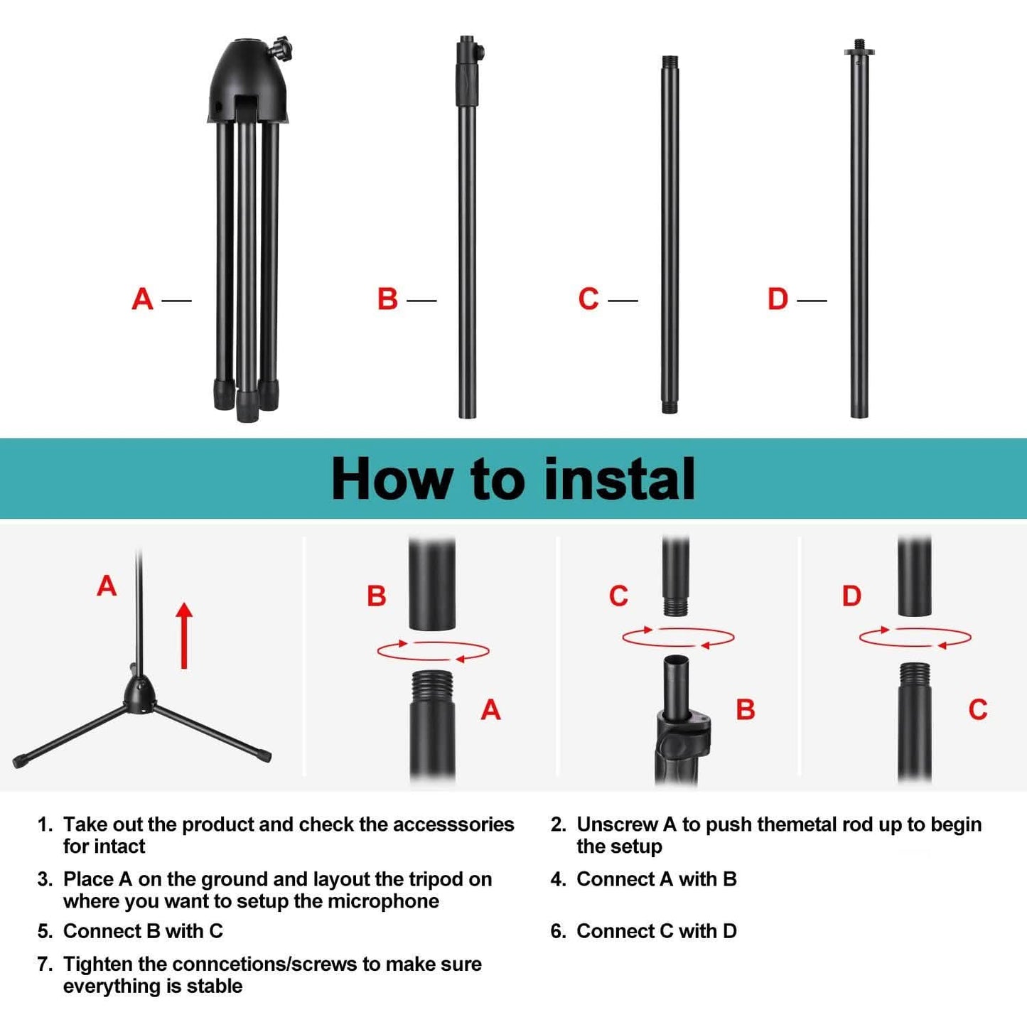 Foldable Microphone Isolation Shield Adjustable Tripod Stand DailySale