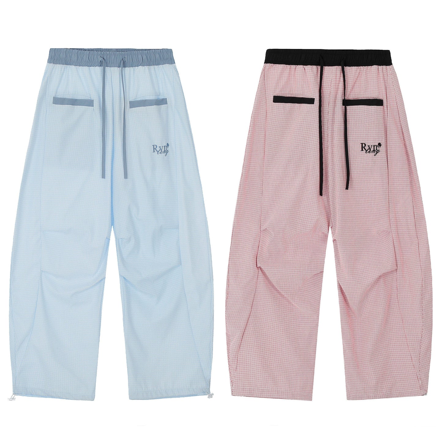 Everyday Ease Gingham Relaxed Pants - Luxury Oversized Check Trousers | LuxuryUrbanwear - Luxuryurbanwear