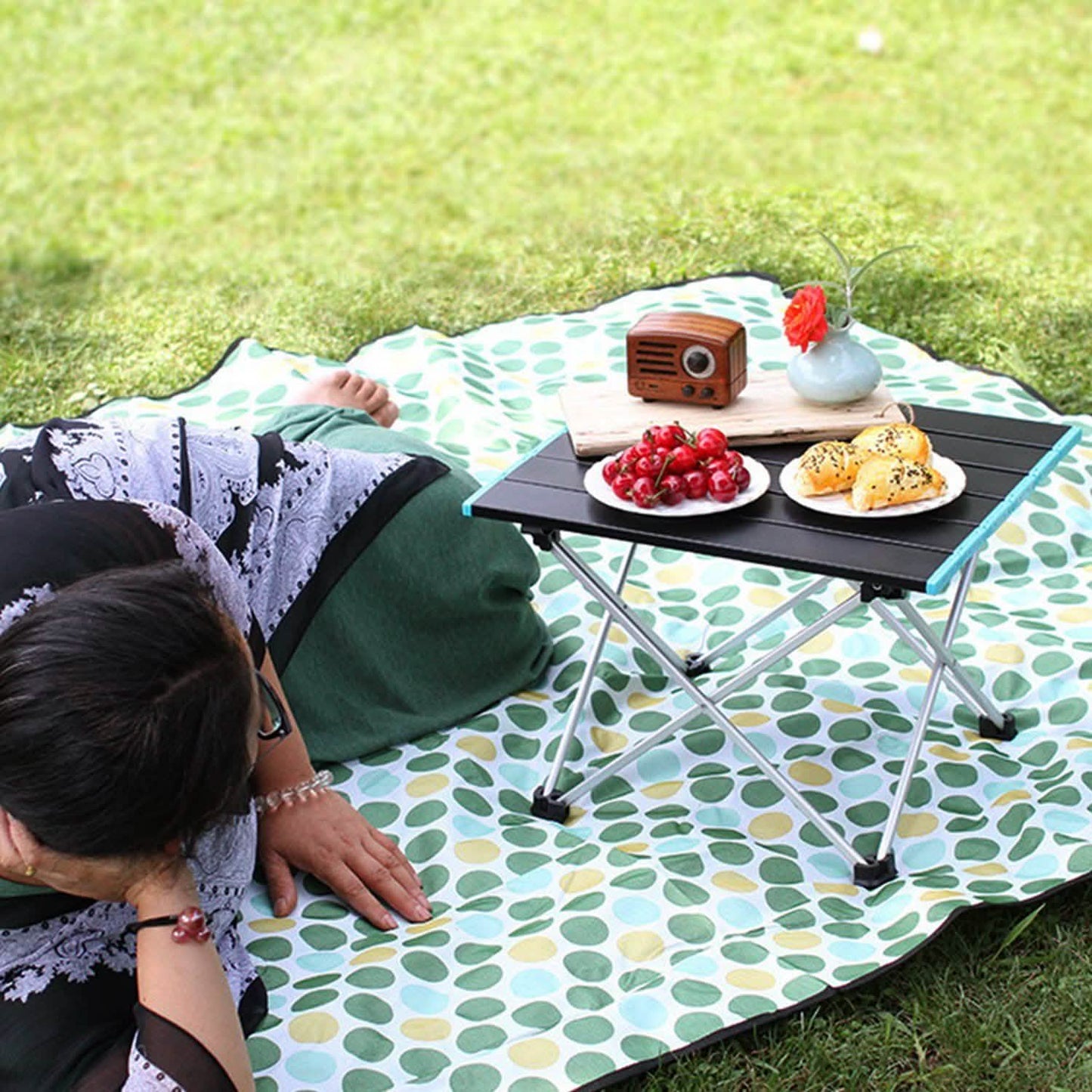 Folding Camping Table Aluminum Alloy Collapsible with Carry Bag DailySale