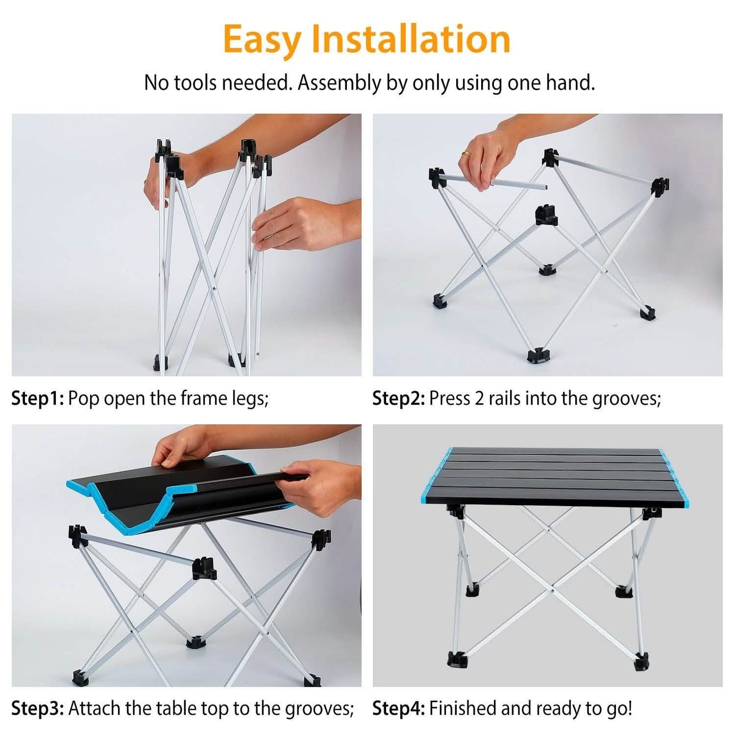 Folding Camping Table Aluminum Alloy Collapsible with Carry Bag DailySale