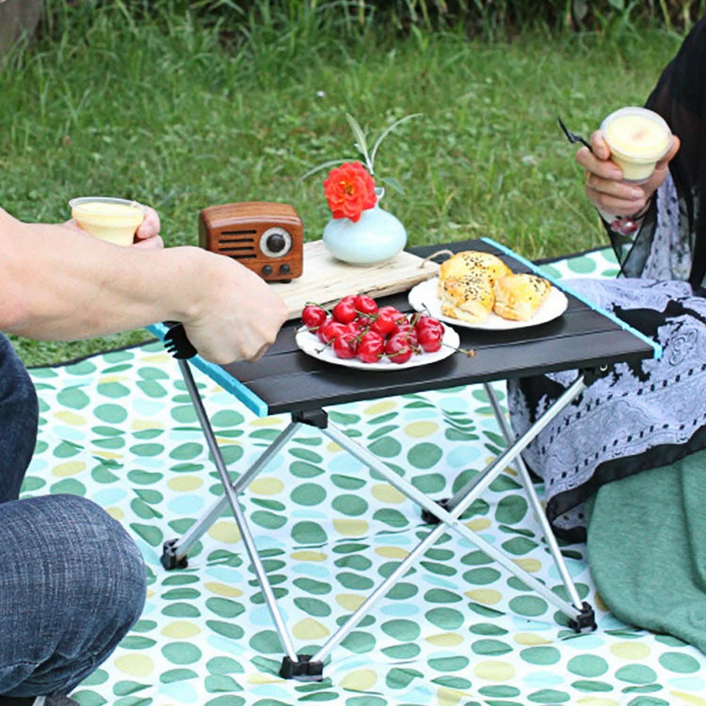 Folding Camping Table Aluminum Alloy Collapsible with Carry Bag DailySale